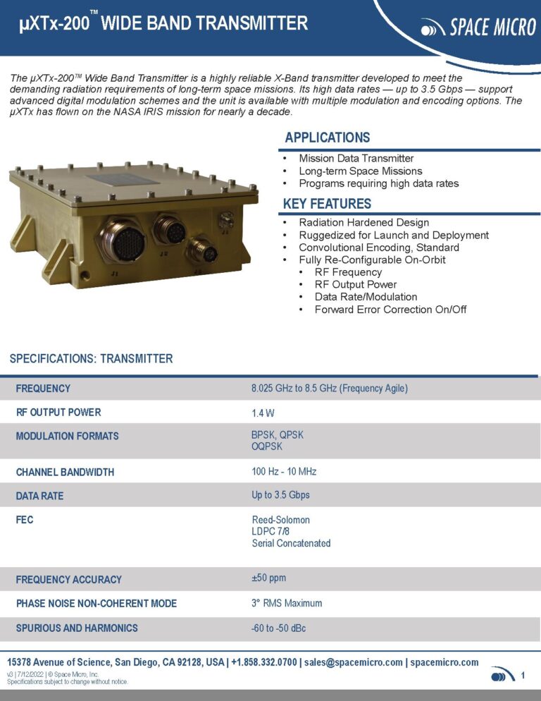 μXTX-200™ X-Band Transmitter