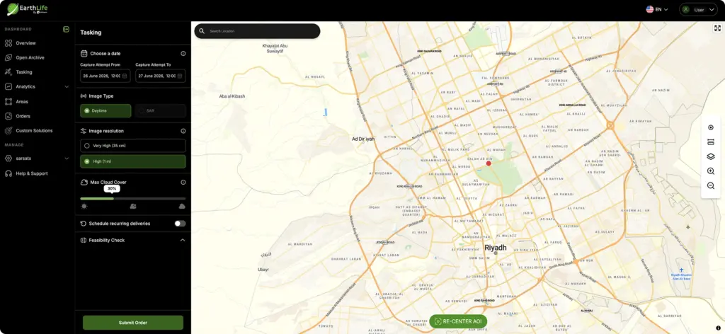 EarthLife Tasking & Analytics Platform