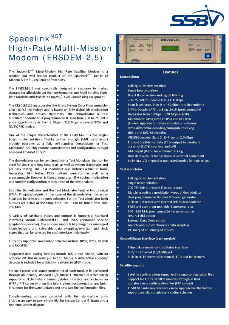 ERSDEM-2.5 High-Rate Modem