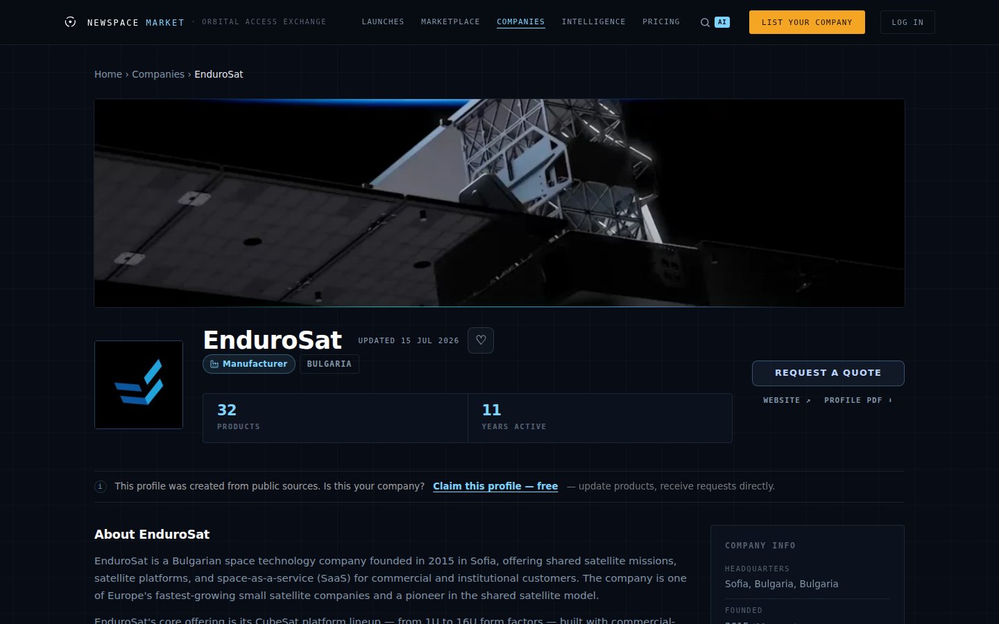 Company page